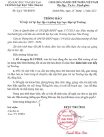 Thông báo về việc trở lại học tập, giảng dạy trực tiếp tại trường